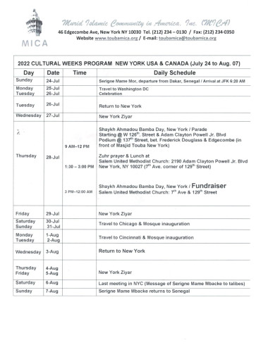 Journées Culturelles Islamiques Aux États Unis : 